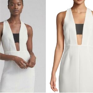 $350 RAG & BONE Sleeveless Dress, White with Black at Chest, Size 0